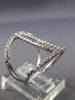 ESTATE WIDE .45CT DIAMOND 14KT WHITE GOLD 3D DOUBLE BAR RECTANGULAR FUN RING