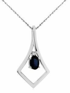 .67CT DIAMOND & AAA SAPPHIRE 14K WHITE GOLD ROUND & OVAL SQUARE FLOATING PENDANT