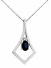 .67CT DIAMOND & AAA SAPPHIRE 14K WHITE GOLD ROUND & OVAL SQUARE FLOATING PENDANT