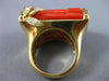 ESTATE EXTRA LARGE 1.76CT DIAMOND AAA CORAL & CITRINE 18KT YELLOW GOLD LOVE RING