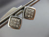 ESTATE LARGE .30CT DIAMOND 14K WHITE GOLD 3D CLASSIC SQUARE LOVE EARRINGS #21642