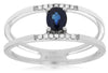 ESTATE WIDE .50CT DIAMOND & AAA SAPPHIRE 14KT WHITE GOLD 3D HALO ENGAGEMENT RING
