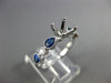 ESTATE .96CT DIAMOND & AAA SAPPHIRE 14K WHITE GOLD 3D SEMI MOUNT ENGAGEMENT RING