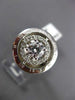 ESTATE LARGE GIA 1.3CT DIAMOND 14KT WHITE GOLD 3D HALO ENGAGEMENT RING #19139