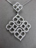 ESTATE .60CT DIAMOND 14KT WHITE GOLD 3D HEART CLUSTER FLOATING PENDANT & CHAIN