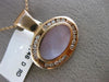 ESTATE LARGE .46CT DIAMOND & AAA PINK MOTHER OF PEARL 14K ROSE GOLD OVAL PENDANT