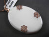 ESTATE LARGE .45CT DIAMOND & WHITE ENAMEL 14KT ROSE GOLD ETOILE FLOWER PENDANT