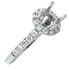 ESTATE .67CT DIAMOND 18KT WHITE GOLD 3D CLASSIC HALO SEMI MOUNT ENGAGEMENT RING