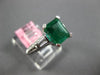 ESTATE 2.41CT DIAMOND & AAA EMERALD 18KT WHITE GOLD 3D SQUARE ENGAGEMENT RING