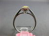 ESTATE .78CT WHITE & FANCY YELLOW DIAMOND 18K TWO TONE GOLD HALO ENGAGEMENT RING