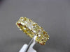 ESTATE LARGE 7.50CT FANCY DIAMOND 18KT YELLOW GOLD EMERALD CUT ETERNITY RING