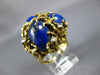 ANTIQUE EXTRA LARGE .36CT DIAMOND & AAA LAPIS 14K YELLOW GOLD 3D NUGGET FUN RING