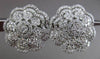 ESTATE LARGE 4.17CT DIAMOND 18KT WHITE GOLD 3D FLOWER CLUSTER CLIP ON EARRINGS