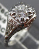 ANTIQUE .40CT DIAMOND 18KT WHITE GOLD SOLITAIRE FILIGREE ENGAGEMENT RING #21614