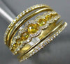 ESTATE WIDE .88CT DIAMOND & AAA YELLOW SAPPHIRE 14K YELLOW GOLD ANNIVERSARY RING