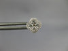 ESTATE .46CT DIAMOND 18KT WHITE GOLD 3D SQUARE FLOWER HALO STUD EARRINGS