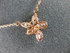 ESTATE 1.40CT PINK DIAMOND 18K ROSE GOLD 3D BY THE YARD BUTTERFLY LEAF NECKLACE