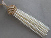 ESTATE EXTRA LARGE .50CT DIAMOND & AAA PEARL 18KT ROSE GOLD 3D TASSLE NECKLACE
