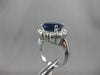 ESTATE WIDE 7.92CT DIAMOND & SAPPHIRE 14KT WHITE GOLD OVAL HALO ENGAGEMENT RING