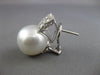 MASSIVE .94CT DIAMOND & AAA SOUTH SEA PEARL 18KT WHITE GOLD 3D CLIP ON EARRINGS