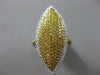 ESTATE EXTRA LARGE 1.33CT DIAMOND 18KT WHITE & YELLOW GOLD 3D MARQUISE PAVE RING