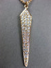 ESTATE .44CT DIAMOND 18K ROSE GOLD 3D TRIANGULAR PAVE ENLONGATED BAR FUN PENDANT