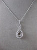 ESTATE LARGE .35CT DIAMOND 18KT WHITE GOLD INFINITY FLOATING SEMI MOUNT PENDANT