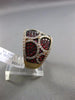 ESTATE 1.78CT DIAMOND & AAA RED SAPPHIRE 18KT ROSE GOLD 3D SEMI CIRCLE FUN RING