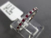 ESTATE .28CT DIAMOND & AAA RUBY 18KT WHITE GOLD SEMI ETERNITY ANNIVERSARY RING