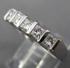 ESTATE .65CT DIAMOND 14KT WHITE GOLD 3D 5 STONE WEDDING ANNIVERSARY RING #1210