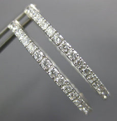 ESTATE LARGE 2.45CT DIAMOND 14KT WHITE GOLD INSIDE OUT HOOP LOVE EARRINGS #25977