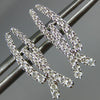 ESTATE .31CT ROUND DIAMOND 18KT WHITE GOLD CLASSIC CRISS CROSS HANGING EARRINGS