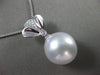 ESTATE LARGE .06CT DIAMOND 14KT WHITE GOLD 3D AAA SOUTH SEA PEARL FLOWER PENDANT