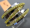 ESTATE WIDE 1.0CT FANCY YELLOW DIAMOND 18K WHITE & YELLOW GOLD 3D MULTI ROW RING