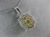ESTATE .85CT WHITE & FANCY YELLOW DIAMOND 14KT TRI COLOR GOLD 3D FLOWER PENDANT