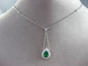 ESTATE .95CT DIAMOND & EMERALD 18KT 2 TONE GOLD HALO LARIAT BY THE YARD NECKLACE