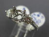 ESTATE .95CT DIAMOND 14KT WHITE GOLD CLASSIC 3 STONE SEMI MOUNT ENGAGEMENT RING