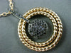 ESTATE LARGE .80CT BLACK DIAMOND 18KT ROSE & BLACK GOLD CIRCULAR ROPE PENDANT