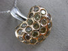 ESTATE LARGE 5.20CT MULTI COLOR DIAMOND 18KT 2 TONE GOLD 3D HEART SHAPE PENDANT