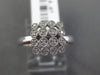 ESTATE .07CT DIAMOND 14K WHITE GOLD 3D SQUARE FILIGREE MILGRAIN CLUSTER FUN RING