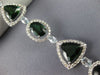 ESTATE EXTRA LARGE 21.40CT DIAMOND & AAA GREEN GARNET 18K WHITE GOLD 3D BRACELET