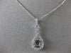 ESTATE LARGE .35CT DIAMOND 18KT WHITE GOLD INFINITY FLOATING SEMI MOUNT PENDANT