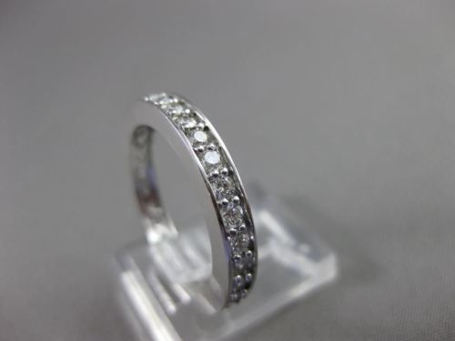 ESTATE 1.20CT ROUND DIAMOND 14KT WHITE GOLD PRONG CHANNEL ETERNITY RING #18598