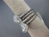 ESTATE LARGE 1.50CT DIAMOND 14K WHITE GOLD MULTI ROW HEART LOVE ANNIVERSARY RING