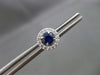 ESTATE .97CT DIAMOND & SAPPHIRE 18KT WHITE GOLD CLASSIC HALO STUD EARRINGS E/F