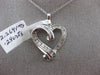 ESTATE .29CT ROUND & BAGUETTE DIAMOND 14K WHITE GOLD FLOATING LOVE HEART PENDANT