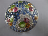 ESTATE EXTRA LARGE 5.90CT DIAMOND & MULTI COLOR SAPPHIRE 14KT WHITE GOLD 3D RING