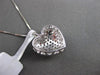 ESTATE .59CT DIAMOND 18KT WHITE GOLD CLASSIC PUFF HEART FLOATING PENDANT & CHAIN