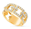 ESTATE .90CT DIAMOND 18K YELLOW GOLD OPEN SQUARE CLASSIC SEMI ETERNITY LOVE RING