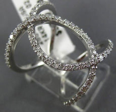 ESTATE EXTRA LARGE .76CT DIAMOND 14KT WHITE GOLD 3D LOVE KNOT INFINITY FUN RING